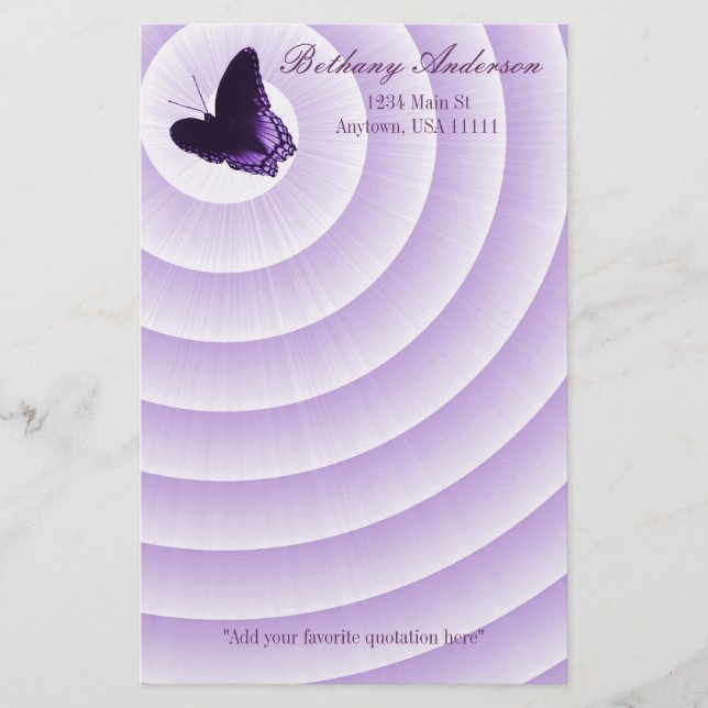 Papeterie Papier papillon Amethyst (Devant)