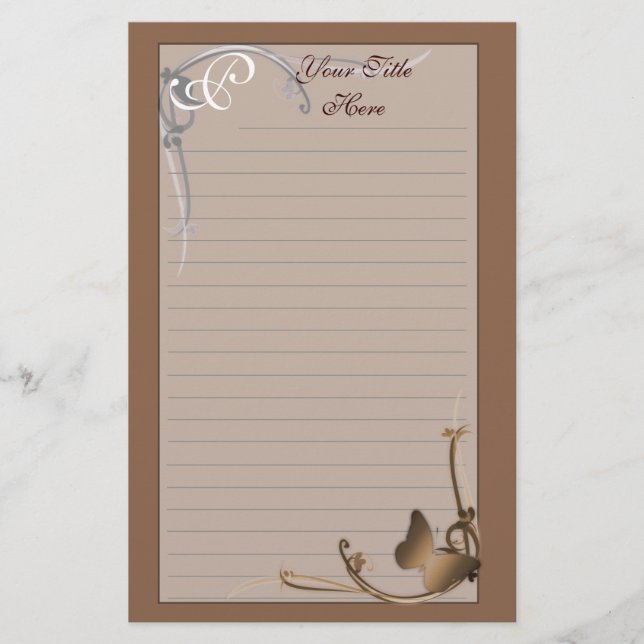 Papeterie Papier papillon Monogramme (Devant)