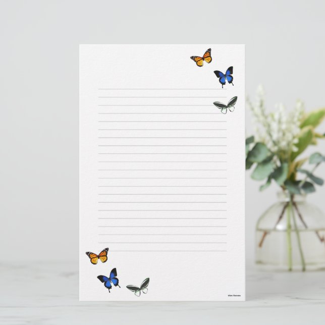 Papeterie Papier papillon Motif stationnaire (Debout devant)