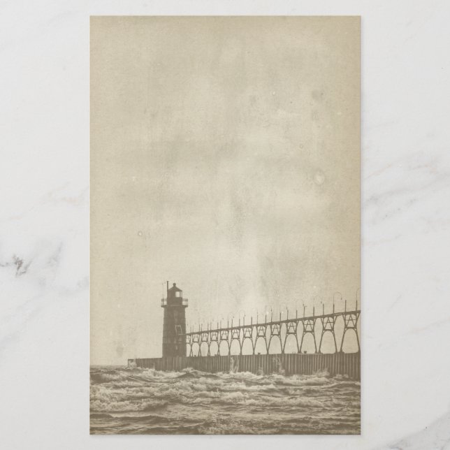 Papeterie Papier phare vintage (Devant)