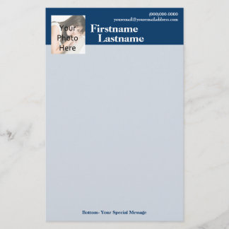 Papeterie Papier photo personnalisé, bleu