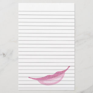 Papeterie Papier rayé avec le sourire dans le rose
