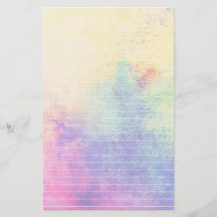 Papeterie Papier rayé par aquarelle en pastel d'arc-en-ciel
