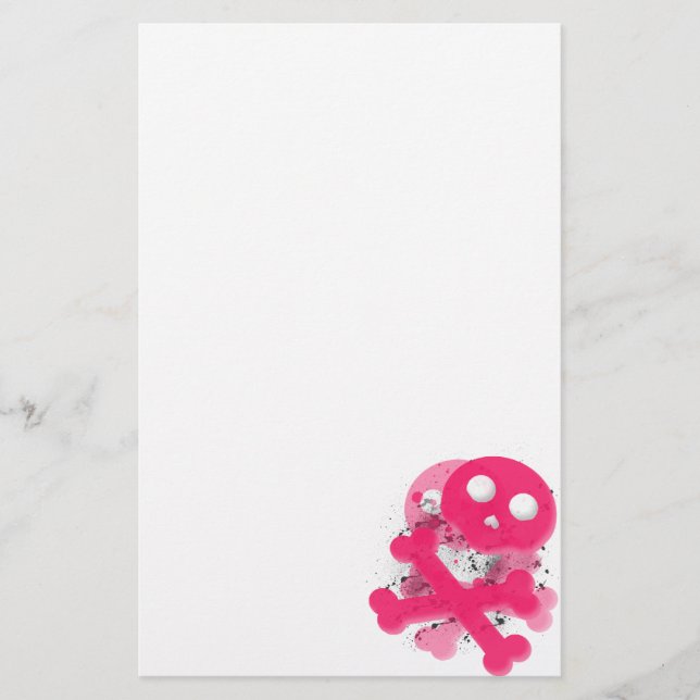 Papeterie Papier stationnaire de crâne rose (Devant)