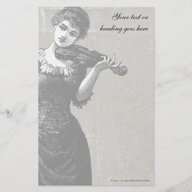 Papeterie Papier violoniste vintage (Devant)