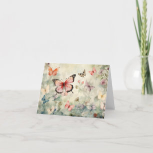Papeterie papillon aquarelle Cartes de remerciemen