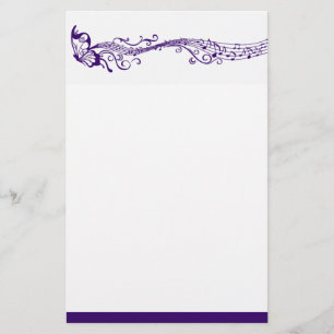 Papeterie Papillon de musique violet