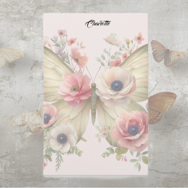Papeterie Papillon floral atténué (Créateur téléchargé)