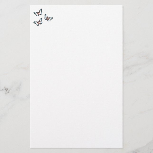 Papeterie Papillons bleus stationnaires (Devant)