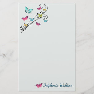 Papeterie Papillons et musique