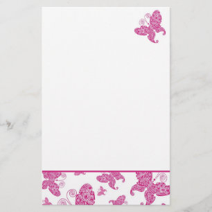 Papeterie Papillons roses