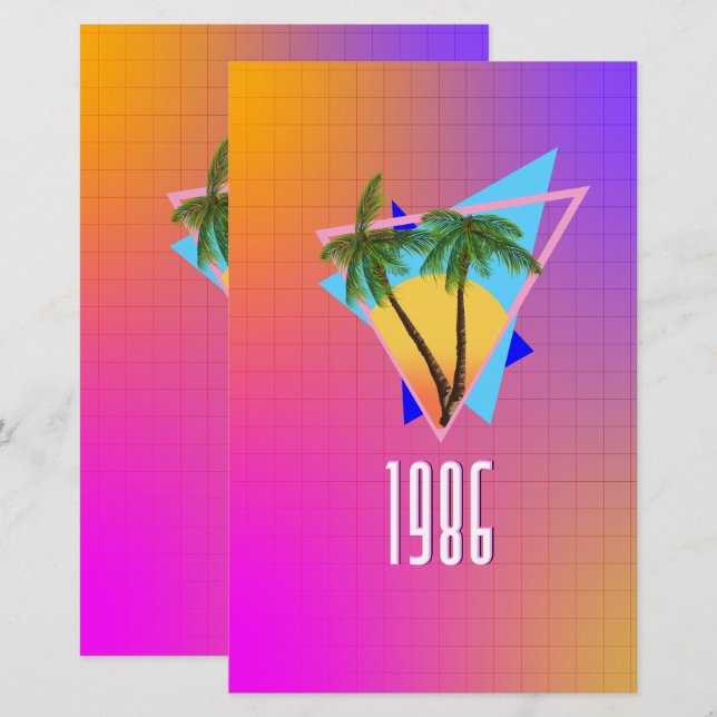 Papeterie paradis tropical 1986 (Devant / Derrière)