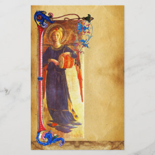 PAPETERIE PARCHEMENT FLORAL DE L'ANGE DE NOËL MUSICALE