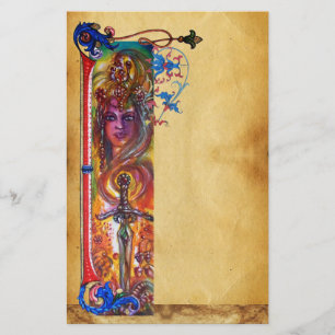 PAPETERIE PARCHEMIN FLORAL ROUGE DURENDAL ANTIQUE