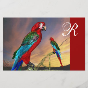 PAPETERIE PARROTS HYPER / MONOGRAMME ARA ROUGE