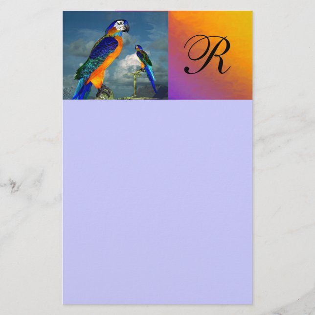 PAPETERIE PARROTS HYPER / MONOGRAMME D'ARA BLEU (Devant)