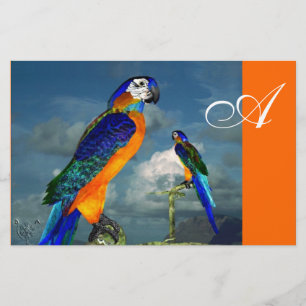 Papeterie PARROTS HYPER / MONOGRAMME D'ARA BLEU, orange