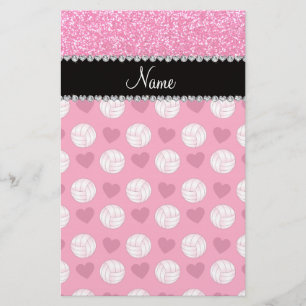 Papeterie Parties scintillantes roses nommées faites sur