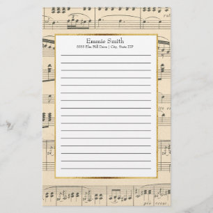 Papeterie Partitions de musique anciennes personnalisées