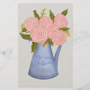 Papeterie Pas de pluie pas de fleurs arrosoir avec des fleur
