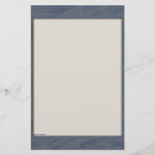 Papeterie Patchwork Music Stationery En Bleu (Devant)