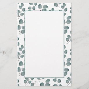 Papeterie Pattern de Watercolor Silver Dollar Eucalyptus Lea
