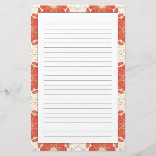 Papeterie Pattern Red And Gold Floral Lace