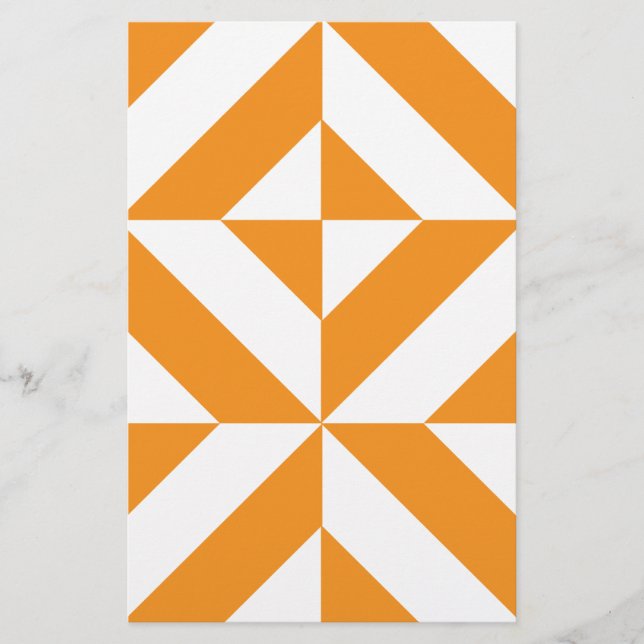 Papeterie Patters de Burnt Orange Geometric Deco Cube (Devant)