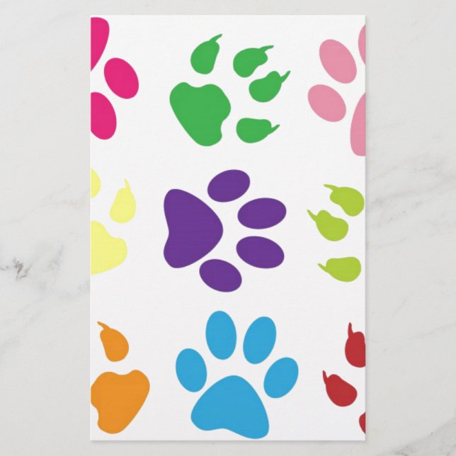 Papeterie Paws colorés pour chiens (Devant)