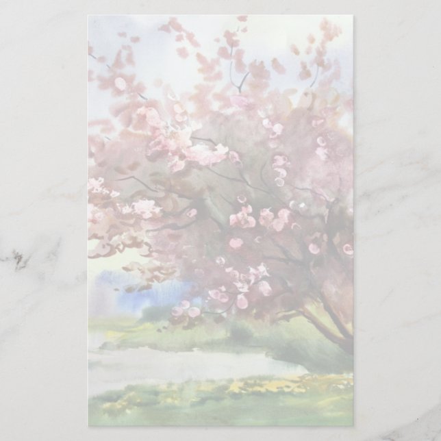 Papeterie Paysage de peinture aquarelle (Devant)