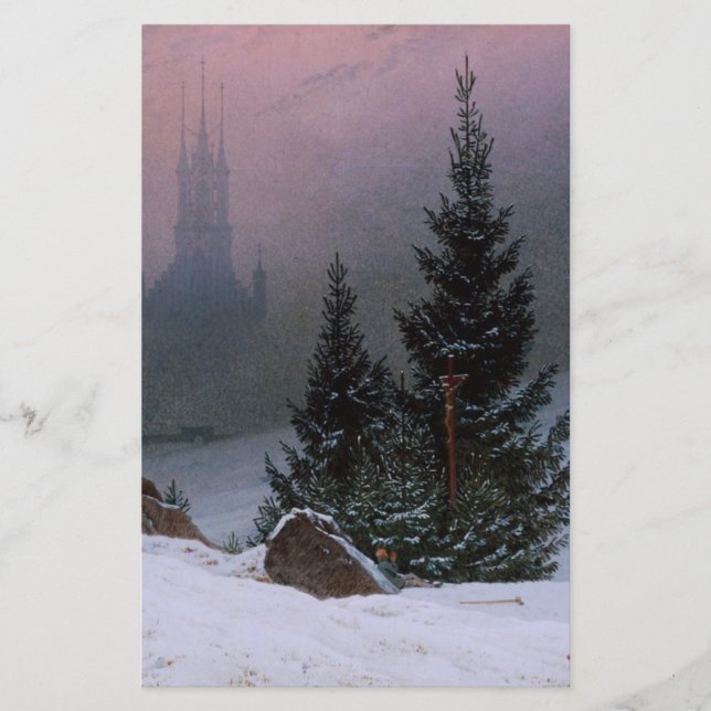Papeterie Paysage d'hiver (par Caspar David Friedrich) (Devant)