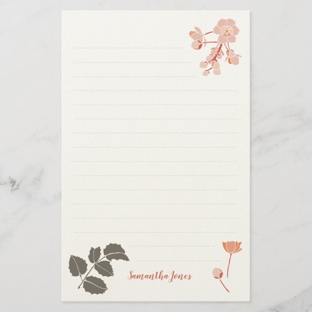 Papeterie Peachy Pink Oregon Grape Flower Letterhead (Devant)