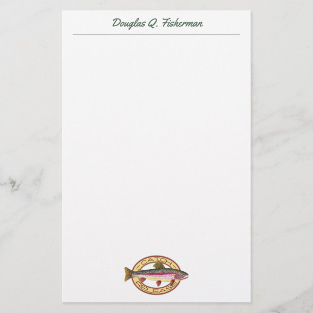 Papeterie Pêche à la truite arc-en-ciel Gentil personnalisé (Devant)