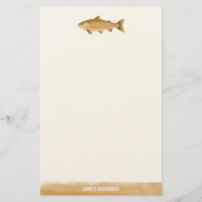 Papeterie Pêche de départ Poisson illustré (Devant)