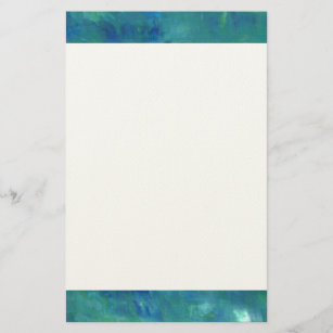 Papeterie Peinture Abstraite bleue verte moderne