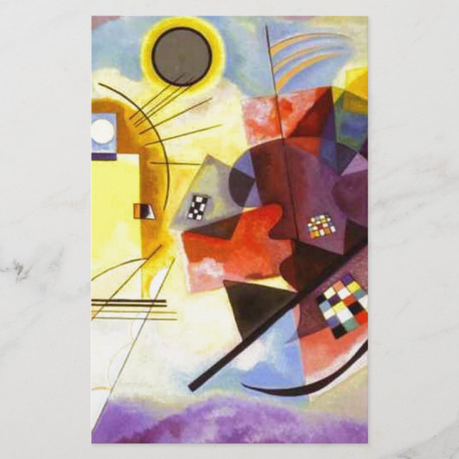Papeterie Peinture abstraite de Kandinsky rouge jaune bleu (Devant)
