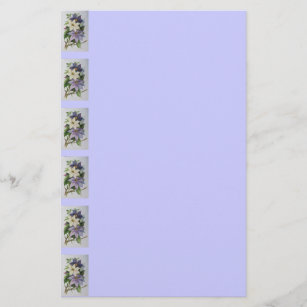 Papeterie Peinture acrylique de la vigne Lilac Clematis
