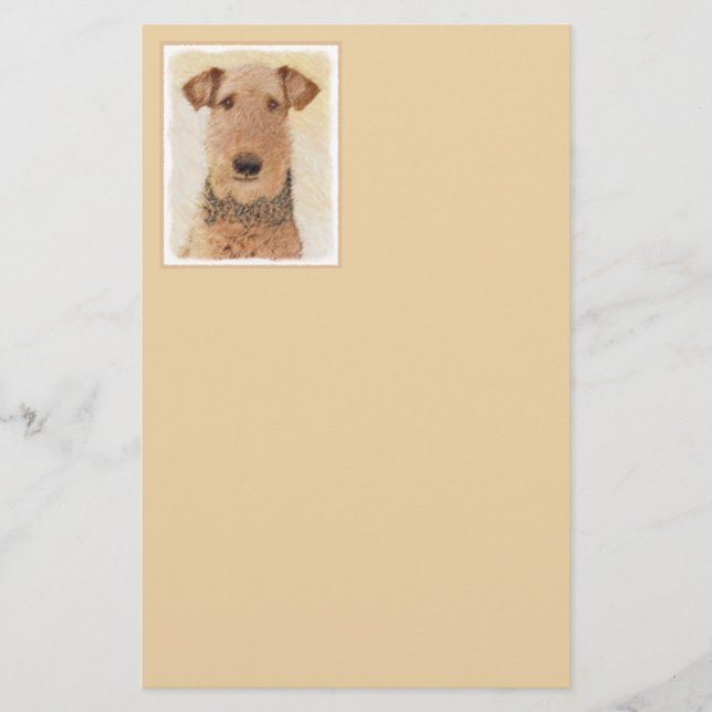 Papeterie Peinture Airedale Terrier - Cute Original Art (Devant)