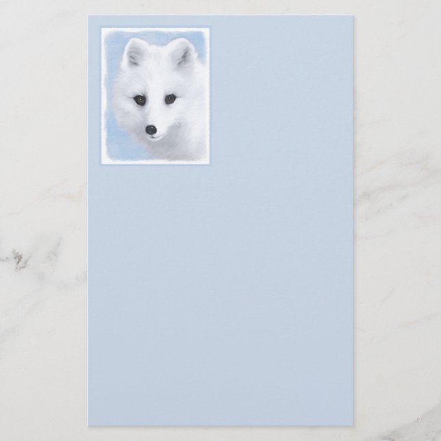 Papeterie Peinture Arctic Fox - Art original de la faune (Devant)