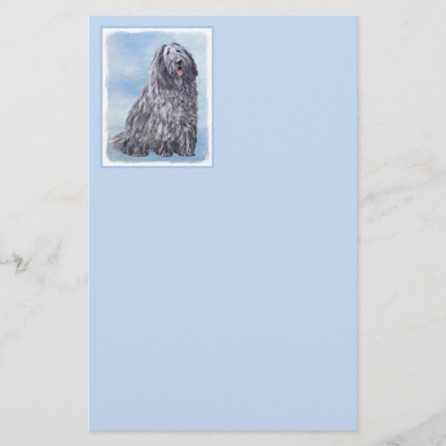 Papeterie Peinture Bergamasco Sheepdog - Chien original mign (Devant)