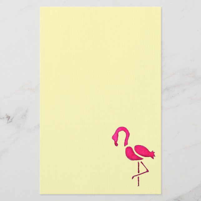 Papeterie Peinture d'art de flamant rose moderne (Devant)