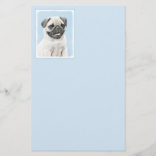 Papeterie Peinture de carlin - Joli art original de chien