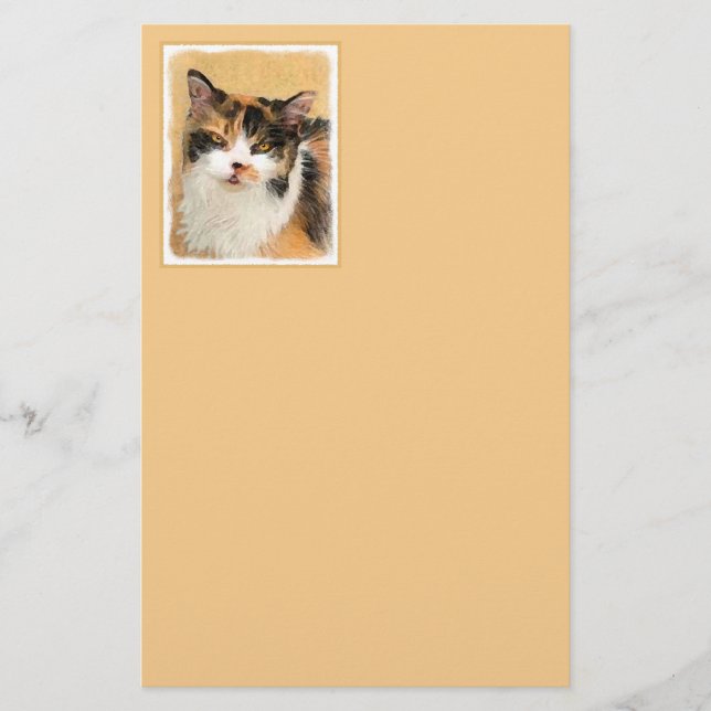 Papeterie Peinture de chat Calico - Cute Original Cat Art (Devant)