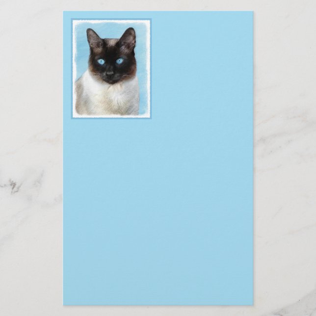 Papeterie Peinture de chats de Siamese - Cute Original Cat A (Devant)