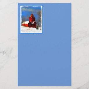 Papeterie Peinture de phare rouge - Art original