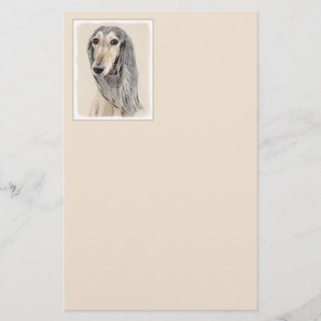Papeterie Peinture de Saluki (Faune) - Cute Original Chien A (Devant)