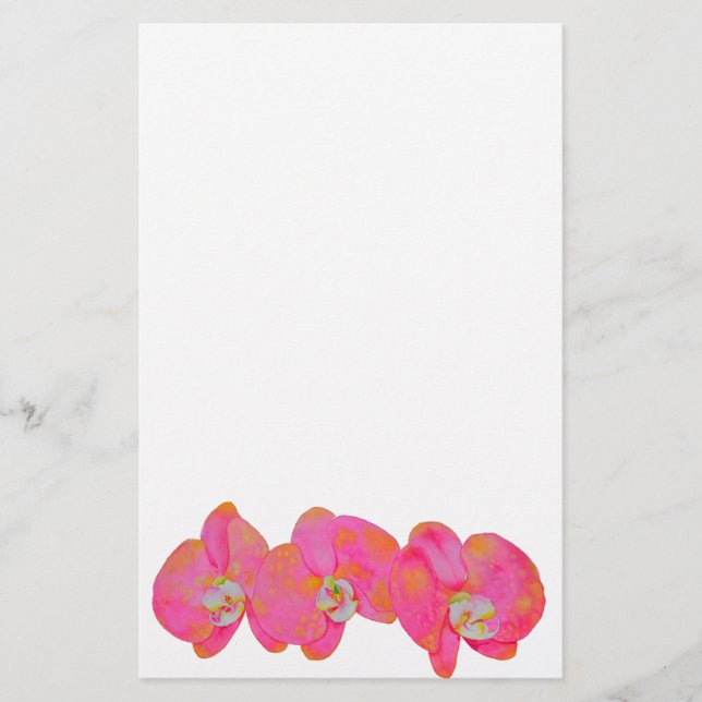 Papeterie Peinture d'orchidée rose (Devant)