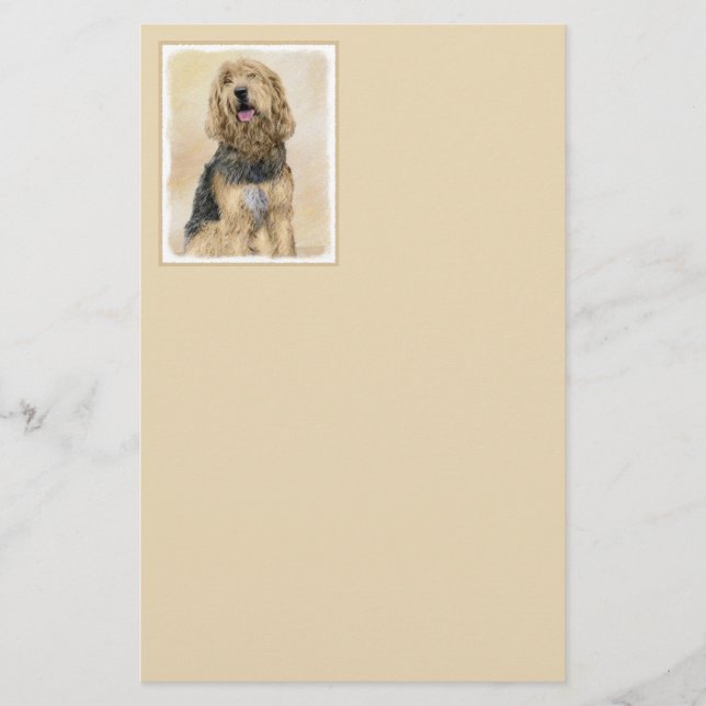Papeterie Peinture d'Otterhound - Joli art original de chien (Devant)