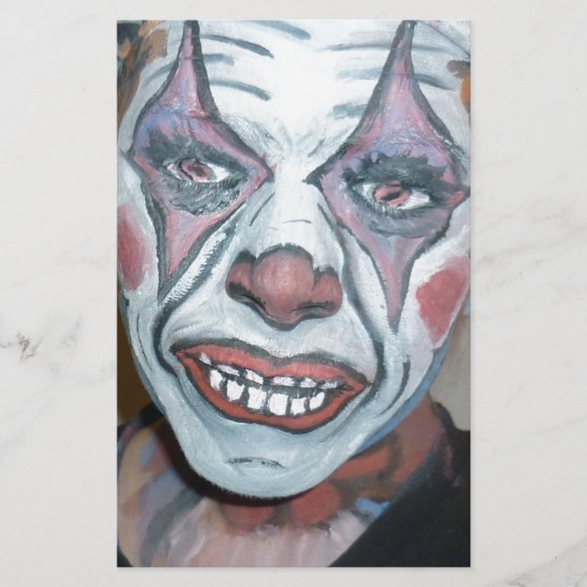 Papeterie Peinture effrayante de visage de clown de clowns (Devant)
