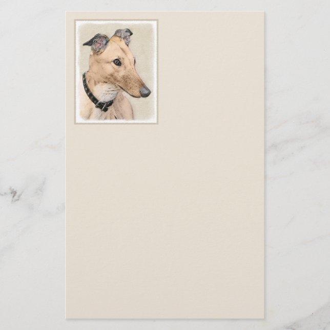 Papeterie Peinture Greyhound - Cute Original Chien Art (Devant)